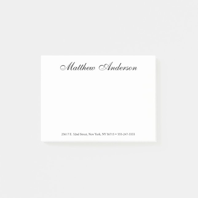 Elegant Script Post-it Notes (Front)