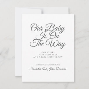 Elegant Script Pregnancy Announcement