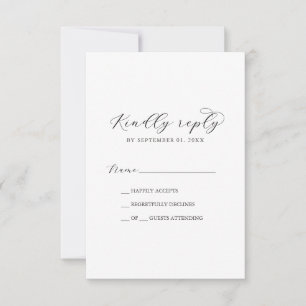 Elegant Script Printable or Printed RSVP Card