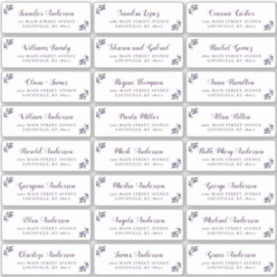 Elegant Script Purple Floral Guest Address Labels