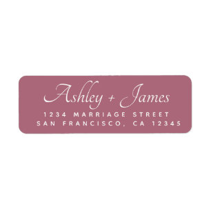 Elegant Script Purple Wedding Return Address