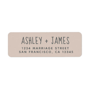 Elegant Script Purple Wedding Return Address