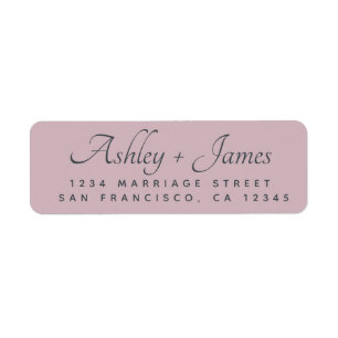 Elegant Script Purple Wedding Return Address
