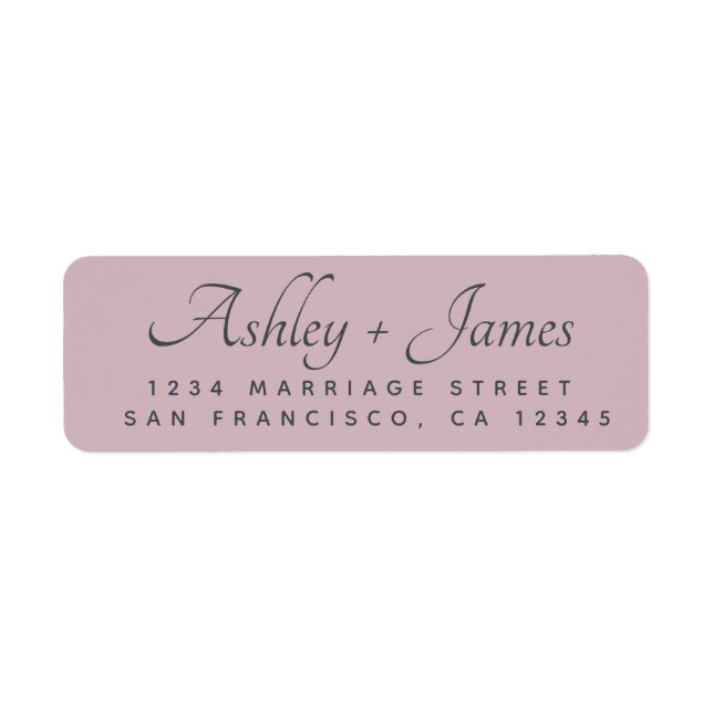 Elegant Script Purple Wedding Return Address (Front)