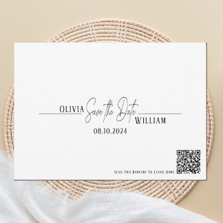 Elegant Script QR Code Save The Date