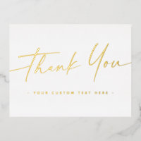 Elegant script real foil thank you add text white