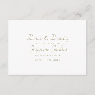 Elegant Script Reception Details Enclosure Card