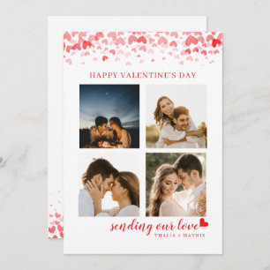 Elegant Script Red Heart Valentine's Card Photo