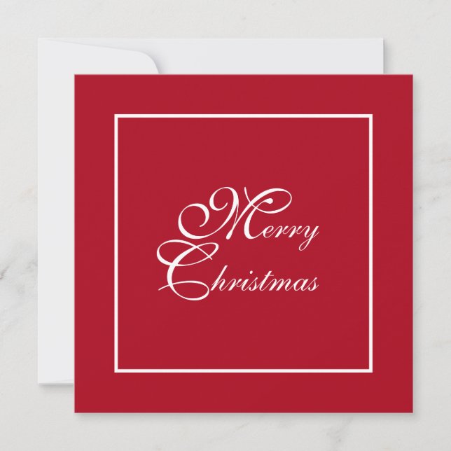 Elegant Script Red Personalised Photo Christmas Holiday Card (Front)