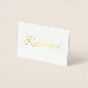 Elegant Script Reserved Wedding Table place Foil Card