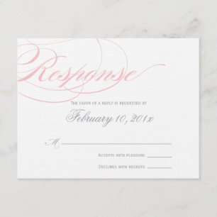 Elegant Script Response Card - Blush Pink