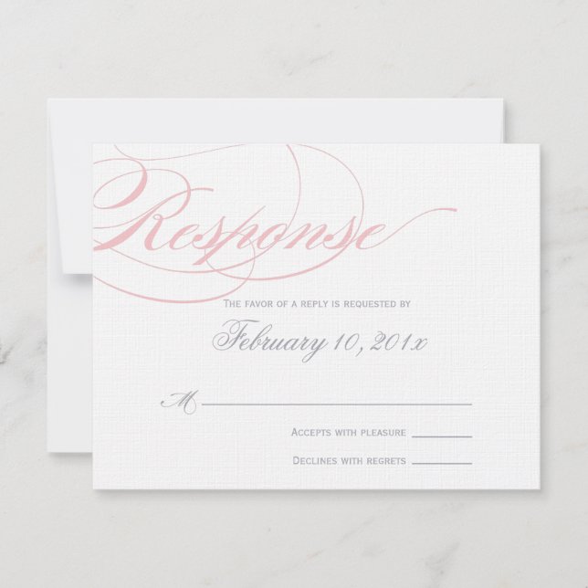 Elegant Script Response Card - Blush Pink (Front)