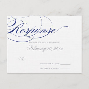 Elegant Script Response Card - Navy
