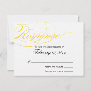 Elegant Script Response Card - Yellow