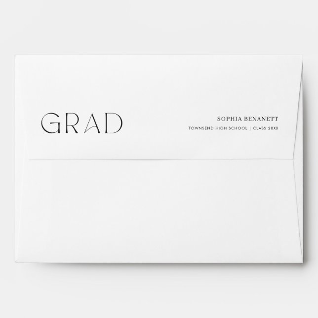 Elegant Script Return Address Grad Graduation Envelope (Back (Top Flap))