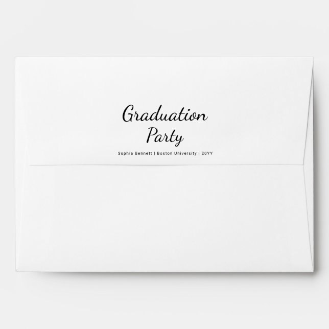 Elegant Script Return Address Graduation Envelope (Back (Top Flap))