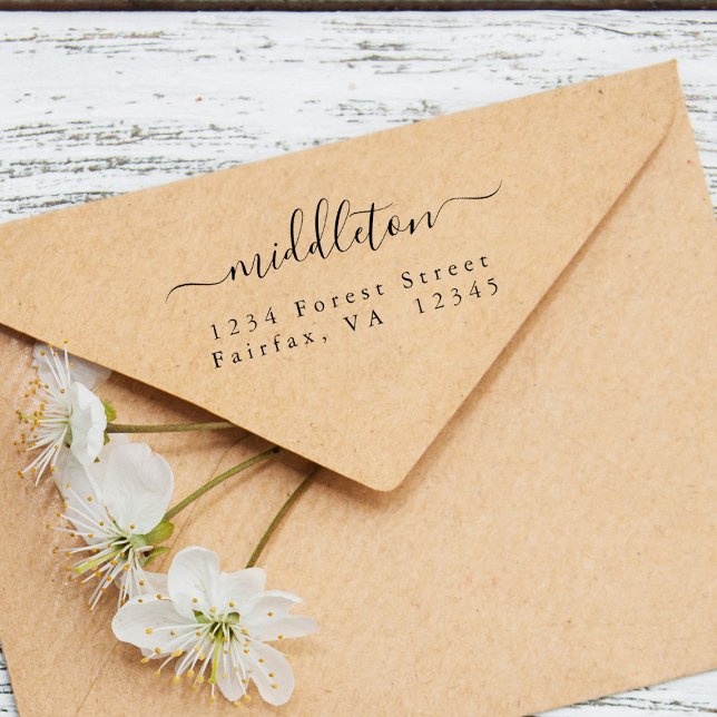Elegant Script Return Address Rubber Stamp (Creator Uploaded)