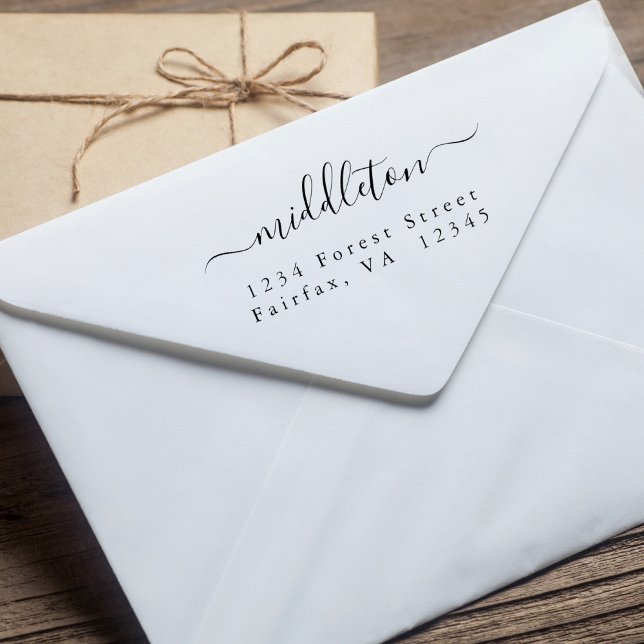 Elegant Script Return Address Self-inking Stamp (Creator Uploaded)