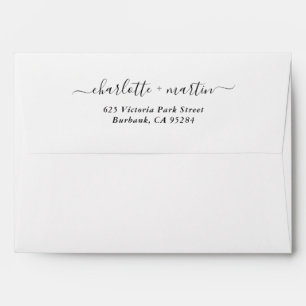 Elegant Script Return Address Wedding Envelope