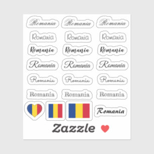 Elegant script Romania & Romanian Flag /name Set