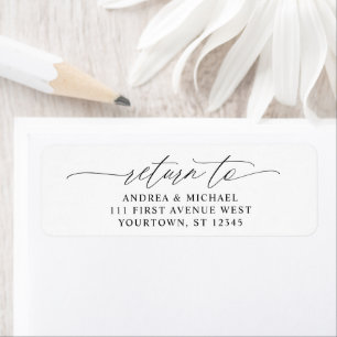 Elegant Script Romantic Wedding Return Address