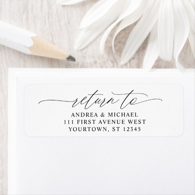 Elegant Script Romantic Wedding Return Address (Insitu)