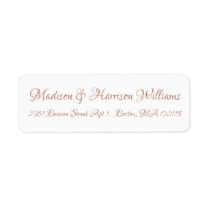 Elegant Script rose gold Custom return address