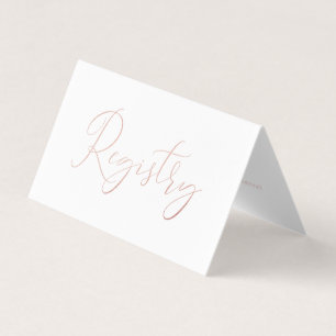 Elegant Script Rose Gold Foil Gift Registry Card