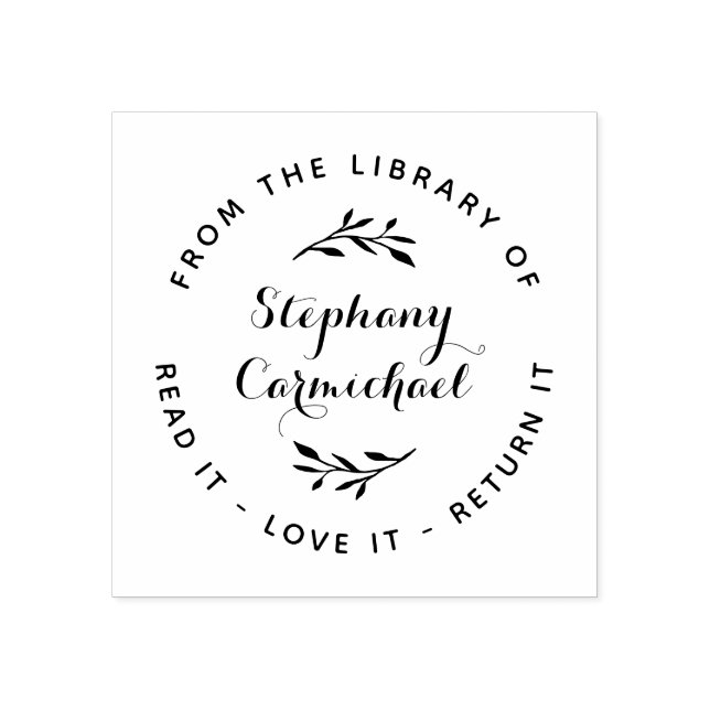 Elegant Script & Rustic Wreath From The Library Of Rubber Stamp (Imprint)