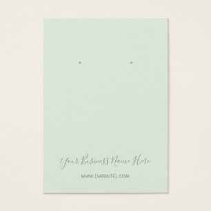 Elegant Script Sage Mint Green Earring Card