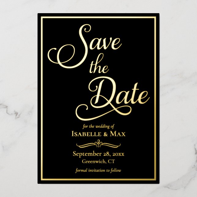 Elegant Script Save the Date (Front)