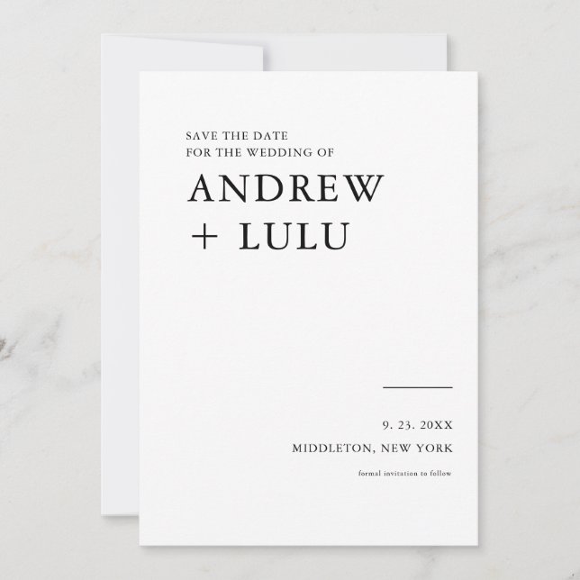 Elegant Script Save the Date Announcement Card (Front)