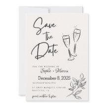 Elegant Script Save the Date Announcement Card
