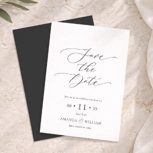 Elegant Script Save the Date Card