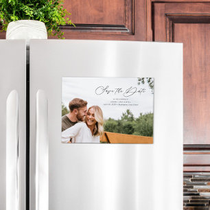 Elegant Script Save the Date Landscape Magnetic Invitation