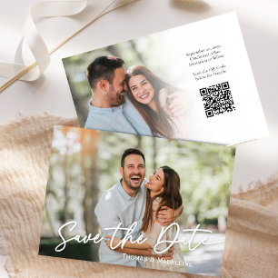 Elegant Script Save the Date Photo Wedding Invitation