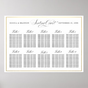 Elegant Script Seating Chart by Table 10 Tables