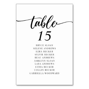 Elegant Script Seating Plan  Table Number
