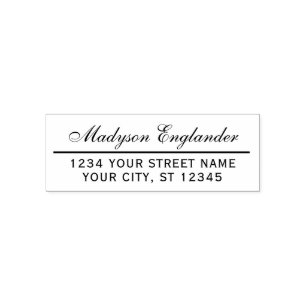 Elegant Script Signature #11 Name Return Address Self-inking Stamp