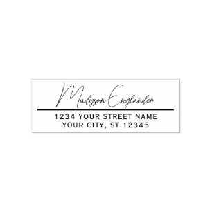 Elegant Script Signature #23 Name Return Address Self-inking Stamp