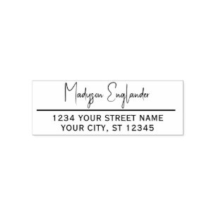 Elegant Script Signature #26 Name Return Address Self-inking Stamp