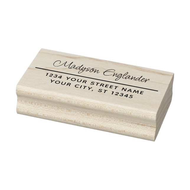 Elegant Script Signature #73 Name Return Address Rubber Stamp (Stamp)