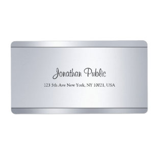 Elegant Script Silver Template Shipping Address