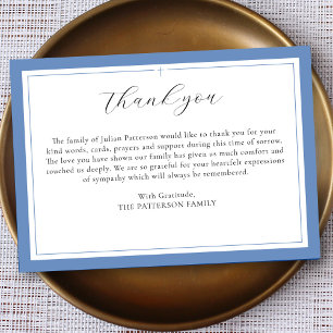 Elegant Script Simple Cross Custom Funeral Thank You Card