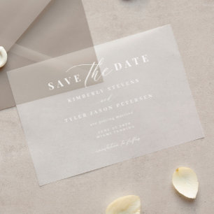 Elegant script simple modern wedding save the date acrylic invitations