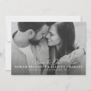 Elegant script simple one photo save the date