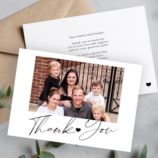 Elegant script simple photo personalised thank you card (Creator Uploaded)