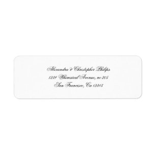 Elegant Script Simple Return Address DYI
