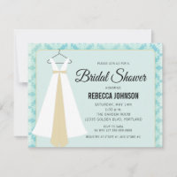 Elegant Script Simple Teal Bridal Shower Invite