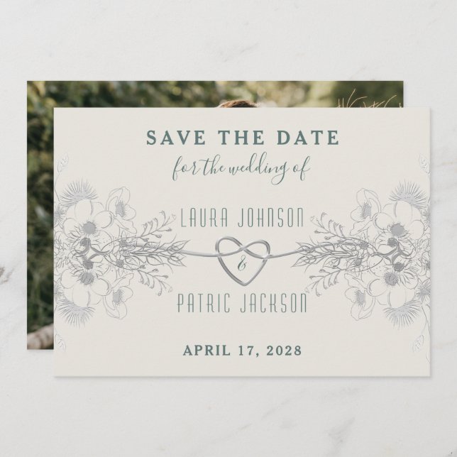 Elegant Script Simple Wedding Save The Date (Front/Back)